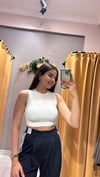 DLVN HALTER BEYAZ CROP 