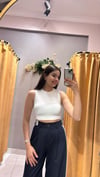 DLVN HALTER BEYAZ CROP 