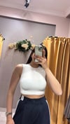 DLVN HALTER BEYAZ CROP 