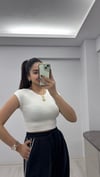 DLVN MODAL CROP BEYAZ