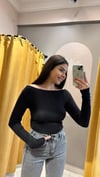 DLVN SİYAH KAYIK YAKA BASİC 