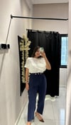 DÜĞME DETAYLI LACİ KETEN PANTOLON
