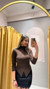 DÜĞMELİ TRİKO KAHVE 