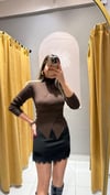 DÜĞMELİ TRİKO KAHVE 