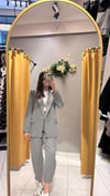 GRİ ÇİZGİLİ BLAZER CEKET 
