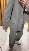 GRİ ÇİZGİLİ BLAZER CEKET 