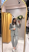 GRİ ÇİZGİLİ BLAZER CEKET 