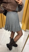 GRİ PİLELİ ŞORT ETEK