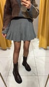GRİ PİLELİ ŞORT ETEK