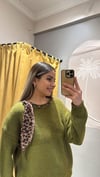 HAKİ FLARLI TRİKO KAZAK