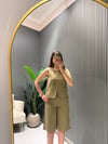 HAKİ KETEN ŞORTLU TAKIM 