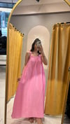 İP ASKILI PEMBE ELBİSE 