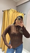 KAHVE AJURLU TRİKO 