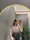 KAHVE ÇİZGİLİ GÖMLEK 
