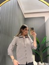 KAHVE ÇİZGİLİ GÖMLEK 
