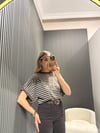 KAHVE ÇİZGİLİ YARASA KOL TRİKO