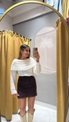 KAHVE İŞLEMELİ KOT ETEK