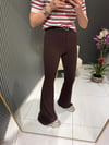 KAHVE KEMERLİ İSPANYOL PANTOLON