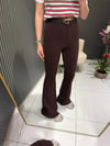 KAHVE KEMERLİ İSPANYOL PANTOLON