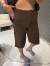 KAHVE KETEN ŞORTLU TAKIM 
