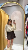 KAHVE PİLELİ ŞORT ETEK