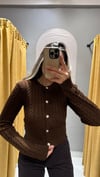 KAHVE SAÇ ÖRGÜLÜ HIRKA 