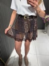 KEMERLİ DESENLİ ŞORT ETEK 