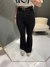 KEMERLİ SİYAH İSPANYOL PANTOLON