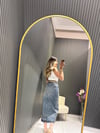 KEMERLİ YIRTMAÇLI KOT ETEK