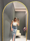 KEMERLİ YIRTMAÇLI KOT ETEK