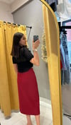 KIRMIZI YIRTMAÇLI ETEK