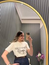 KREM BASKILI T-SHİRT
