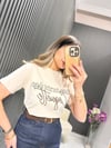KREM BASKILI T-SHİRT