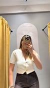 KREM GOLD DÜĞMELİ YELEK 
