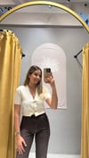 KREM GOLD DÜĞMELİ YELEK 