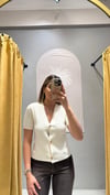 KREM GOLD DÜĞMELİ YELEK 