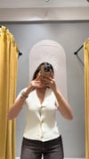 KREM GOLD DÜĞMELİ YELEK 