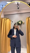 LACİVERT ÇİZGİLİ BLAZER CEKET 