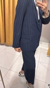 LACİVERT ÇİZGİLİ BLAZER CEKET 