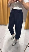 LACİVERT ÇİZGİLİ HAVUÇ PANTOLON 