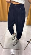 LACİVERT ÇİZGİLİ HAVUÇ PANTOLON 
