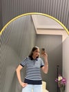 LACİVERT ÇİZGİLİ POLO YAKA TRİKO