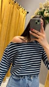 LACİVERT ÇİZGİLİ SWEAT