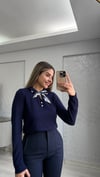 LACİVERT FLARLI TRİKO
