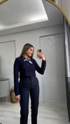 LACİVERT FLARLI TRİKO