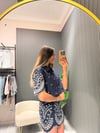 LACİVERT İŞLEMELİ GÖMLEK