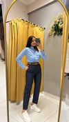 LACİVERT KEMERLİ KUMAŞ PANTOLON