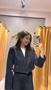 LACİVERT KISA BLAZER CEKET 
