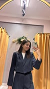 LACİVERT KISA BLAZER CEKET 
