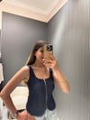 LACİVERT KORSE BLUZ 